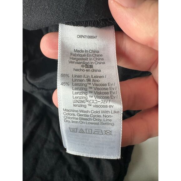 Madewell Margie Mini Dress Button Front Black Linen Blend Size 8 - Picture 7 of 7